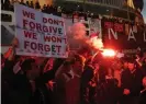  ??  ?? Arsenal fans protest after the failed launch of the European Super League. Photograph: Henry Nicholls/Reuters