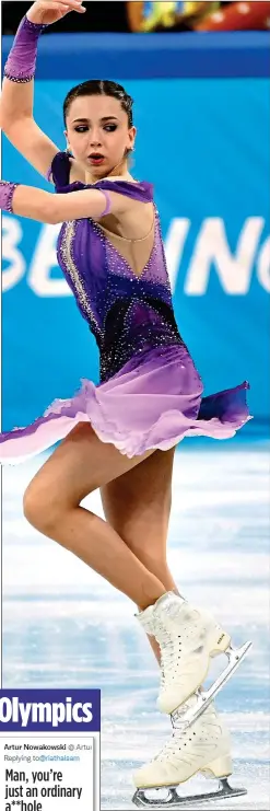  ?? ?? DRUG TEST: Kamila Valieva competing in the Winter Olympics in Beijing