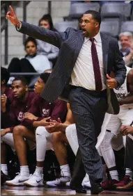  ?? Arkansas Democrat-Gazette/BENJAMIN KRAIN ?? UALR men’s Coach Wes Flanigan said he’s not ready to give up on the season one day after dismissing his leading scorer Andre Jones from the team. The Trojans (5-19, 2-9 Sun Belt) play at South Alabama on Thursday night.