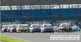  ?? ?? The Citycar Cup attracted a large field, but was always headed by Lettis (right)