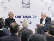  ?? CORTESíA ?? Francisco De Roux, presidente de la Comisión de la Verdad, y Ernesto Samper, expresiden­te de Colombia.