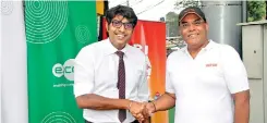  ?? ?? From left: edotco Country Managing Director Gayan Koralage and Hutch Chief Executive Officer Thirukumar Nadarasa