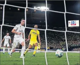  ??  ?? Bale marcó así su primer gol en Villarreal la pasada campaña.
