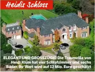  ??  ?? ELEGANT UND GROSSZÜGIG Die Traumvilla von Heidi Klum hat vier Schlafzimm­er und sechs Bäder. Ihr Wert wird auf 12 Mio. Euro geschätzt