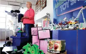  ?? AP PHOTO/RICHARD DREW ?? Anne Marie Kehoe, Vice President of Toys at Walmart, speaks about the retailer’s Toy Shop at their event in New York held in August.