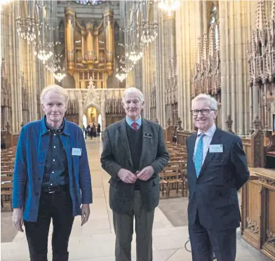  ?? ?? Architect, Michael Drury, Friends of Lancing College Chapel, Jeremy Tomlinson and Chairman of Sussex Heritage Trust, Simon Knight.