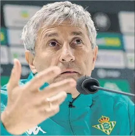  ?? FOTO: EFE ?? Quique Setién, en la previa del partido ante el Real Madrid de esta noche