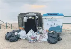  ??  ?? Rubbish collected by Sunderland’s Wild Sea Women.