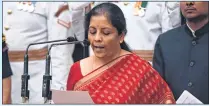  ??  ?? Nirmala Sitharaman, the new defence minister, takes oath.