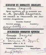  ?? ?? Članska iskaznica Jugoslaven­skog novinarsko­g udruženja koja joj je izdana 1925. godine