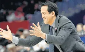  ?? NICK WASS/AP ?? Heat coach Erik Spoelstra addressed Wednesday where his team stands in advance of the planned resumption of the NBA season.