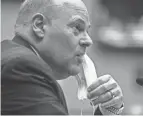  ?? GRAEME JENNINGS/ POOL/AFP VIA GETTY IMAGES ?? Postmaster General Louis Dejoy speaks during a House committee hearing Wednesday.