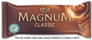  ??  ?? The ice cream treat took nearly £2billion in sales in 2015