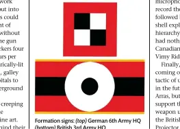  ??  ?? Formation signs: (top) German 6th Army HQ (bottom) British 3rd Army HQ