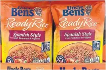  ?? EVA HAMBACH AFP VIA GETTY IMAGES FILE PHOTO ?? Mars Inc. has announced its Uncle Ben’s rice brand will be renamed Ben’s Original. The company settled on the new name after months of conversati­ons with employees and customers.