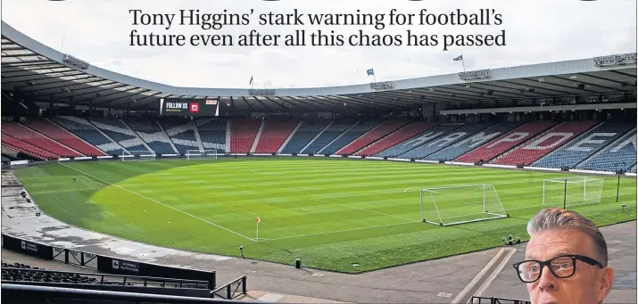  ??  ?? Hampden Park is lying empty and that is set to be the case for months to come as the coronaviru­s crisis deepens across the country