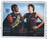  ?? ?? players alongside would be awesome,” he said.
Another son of a gun, Essendon’s Tex Wanganeen, hopes to run out for the Bombers on Saturday after playing three games