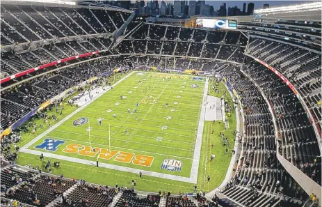  ?? | AFP/GETTY IMAGES ?? The Chicago Bears are studying hundreds of millions of dollars in improvemen­ts to Soldier Field, funded by new ad revenues. Suites built at the bottom of the stands at field level are one option.