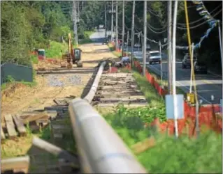  ?? DIGITAL FIRST MEDIA FILE PHOTO ?? The Sunoco pipeline along 352 near Eldridge Drive in East Goshen, Chester County.