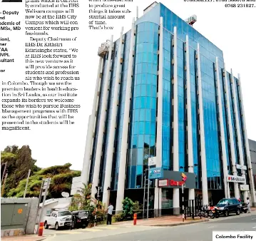 IIHS BROADENS HORIZONS! Bringing opportunit­ies to Colombo… - PressReader