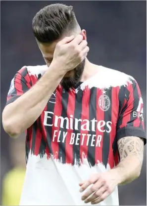  ?? Photo: Thescore.com ?? Thrilling… AC Milan lead Serie A by a single point after failing to get past mid-table Bologna on Monday, a goalless draw allowing their title rivals to close the gap.