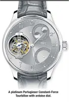  ??  ?? A platinum Portugiese­r Constant-Force Tourbillon with ardoise dial.