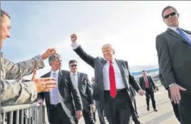  ?? REUTERS ?? US President Donald Trump at a rally in Pennsylvan­ia to mark his first 100 days in office.