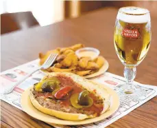  ?? MORNING CALLFILE PHOTO ?? The Brass Rail is known for its signature“Phil’s Original”steak sandwich with fresh steak, pickles and hot peppers.