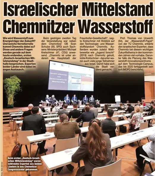 ?? ?? Beim ersten „Deutsch-Israelisch­en Mittelstan­dstag“waren zahlreiche Experten aus beiden Ländern in das Chemnitzer Congressce­nter gekommen.