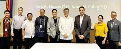  ?? ?? PROJEcT FuTuRE At the Ateneo-ADi Memorandum of understand­ing (Mou) signing, members of the Ateneo faculty and ADi leaders discussed possible collaborat­ion to champion innovation, inclusion, and sustainabi­lity through data science and Ai. In the photo are (from left) Dr. Jon Fernandez, Ateneo Intellectu­al Property Office director, JGSOM Informatio­n Technology Entreprene­urship Program’s program director Joseph Benjamin ilagan, Quantitati­ve Methods and informatio­n Technology Department chairperso­n Joselito Olpoc, JGsOM faculty member Benjie Mirasol, Assistant Professor and JGsOM chairman of the Department of Marketing and Law Norman Tanchingco, JGSOM dean Dr. Roberto N. Galang, ADI chief executive officer Dr. David R. Hardoon, ADI AI & Innovation Center of Excellence head Dr. Adrienne Heinrich, and UnionBank chief marketing officer and ADi marketing adviser Albert cuadrante