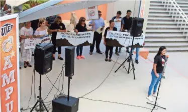  ??  ?? Una manifestac­ión pasada en el campus de UTEP