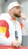  ?? COLIN E. BRALEY/AP ?? Kansas City Chiefs tight end Travis Kelce, shown during the team’s victory parade, will host “Saturday Night Live” on March 4.