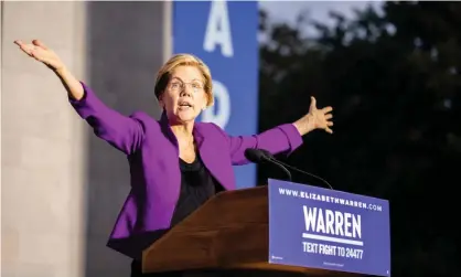  ??  ?? In the US, the Democratic presidenti­al hopeful Elizabeth Warren is among those proposing to tackle soaring wealth inequality by giving employees a stake in their companies. Photograph: Joel Sheakoski/Barcroft Media