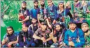  ?? HT PHOTO ?? Photo of a group of 14 young men posing with rifles in Kashmir that has been widely shared on social media.