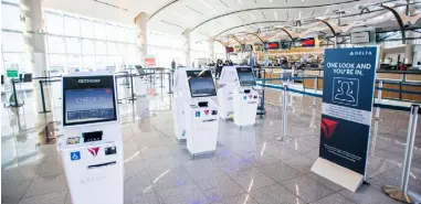  ??  ?? Delta’s biometric facilities in Atlanta — now Heathrow is aiming to go one better with its tech