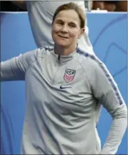  ?? ALESSANDRA TARANTINO — THE ASSOCIATED PRESS ?? United States coach Jill Ellis at the end of the Women’s World Cup round of 16 soccer match between Spain and US at the Stade Auguste-Delaune in Reims, France, Monday. US beat Spain 2-1.