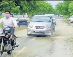  ?? SOURCED ?? A view of a waterlogge­d stretch at Sector Beta in Greater Noida.