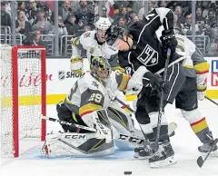 ?? USA TODAY SPORTS ?? Golden Knights goaltender Marc-Andre Fleury, No.29, makes a save.