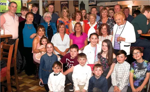  ??  ?? Kathleen Griffin, Tinnafalla, Killorglin celebratin­g her 80th birthday with her children Kathleen, Sheila, Annamarie, John, Jenny, Gerald, Patrick and Breda, family members, grandchild­ren and two great grandchild­ren Joshua and Amelia and friends in...