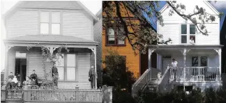  ?? ?? The first Bazley house at 517 Union Street (left, photo courtesy CoV Archives) was built in 1891; its 2020 replacemen­t (photo by Ema Peter) matched details of the original’s south-facing front.