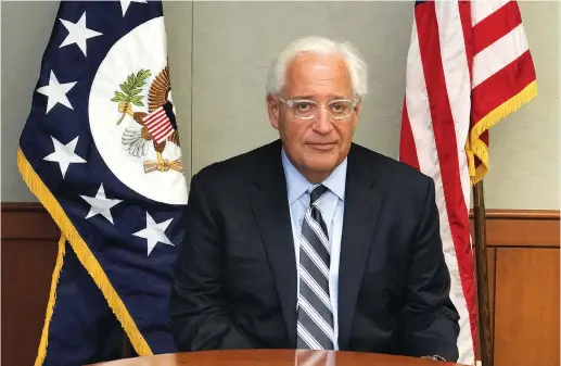  ?? (Courtesy) ?? US AMBASSADOR to Israel David Friedman in his office this week.