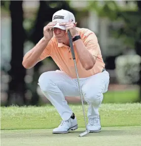  ?? GETTY IMAGES ?? Steve Stricker took a three-stroke lead into the final round of the Regions Tradition PGA Tour Champions event in Birmingham, Alabama.