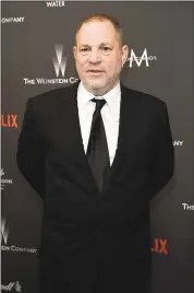  ?? CHRIS PIZZELLO – THE ASSOCIATED PRESS FILE ?? Harvey Weinstein is on indefinite leave from his film company pending an internal investigat­ion into sexual harassment claims leveled against the Oscar winner.