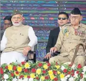  ??  ?? PM Modi spoke about his government’s abilities to take ‘bold decisions’ during an event to commemorat­e the 75th anniversar­y of the establishm­ent of Azad Hind government. RAJ K RAJ/HT PHOTOS