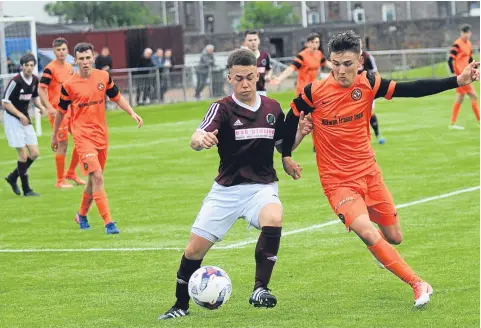  ??  ?? Action from North End’s clash with Dundee United U/20. The young Tangerines won 3-0.