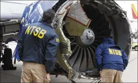  ?? NTSB ?? A preliminar­y examinatio­n of the blown jet engine of the Southwest Airlines plane in Philadelph­ia that set off a terrifying chain of events and left a businesswo­man hanging half outside a shattered window showed evidence of “metal fatigue,” according...