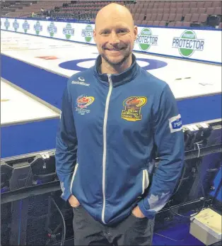  ?? ROBIN SHORT/THE TELEGRAM ?? Tom Sallows is the fifth for Brad Gushue’s rink at the Tim Hortons Roar of the Rings Canadian Olympic Curling Trials in Ottawa. It’s a role he specialize­s in, having done similar duty with the Gushue rink at last season’s Brier and world championsh­ips...