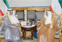  ??  ?? His Highness the Amir Sheikh Sabah Al-Ahmad Al-Jaber Al-Sabah meets with National Assembly Speaker Marzouq Al-Ghanem.