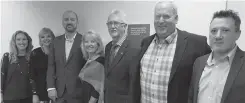  ??  ?? Visiting here from KW Select Realty, Halifax, for the official opening of the Keller Williams Platinum Realty offices were (from the left) Melissa Geddes, Linda Macneil, Andrew Perkins, Annette Murphy, Jerry Murphy, Grant Sprague and Durwin Leblanc....