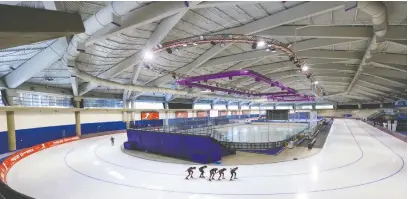  ?? GAVIN YOUNG ?? Calgary's Olympic Oval is widely recognized as having the world's fastest 400-metre indoor speedskati­ng surface.